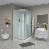 Душ.каб. NG-43085-14QP (1000х800х2150) низкий поддон(13см) стекло МАТОВОЕ 3 места