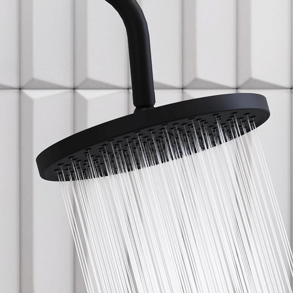 947730300 Apollo душевая система с ванно-душевым смесителем-полкой, черный