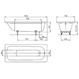 Стальная ванна Kaldewei Saniform Plus 170x70 111800010001 standard mod. 363-1