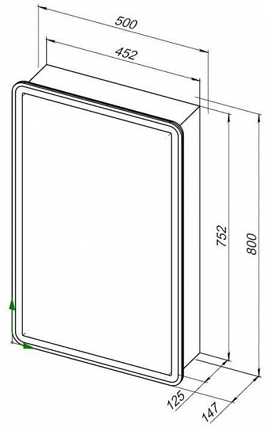Зеркало-шкаф Aquanet Оптима 50 с LED подсветкой 00311859