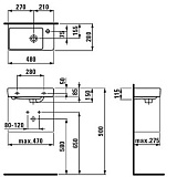 Раковина Laufen Pro 8.1595.4.000.104.1 правая