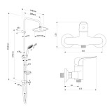 408322410 Palace Evo 2, набор 2 в 1: смес.  для душа, душ система, шт.