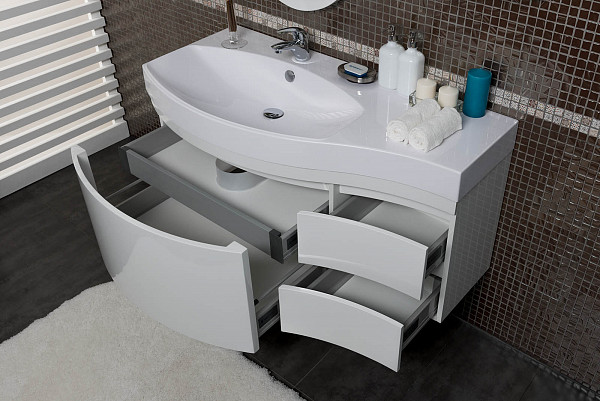 Мебель для ванной Aquanet Опера 115 L белый (2 дверцы 2 ящика) 00169414