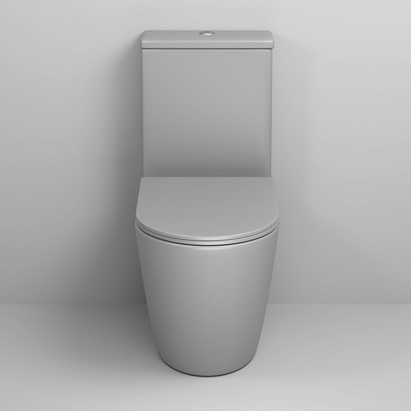 Унитаз GR-4480GLMS Color (620*365*810) СВЕТЛО-СЕРЫЙ МАТОВЫЙ напольный БЕЗОБОДКОВЫЙ, 2 мес