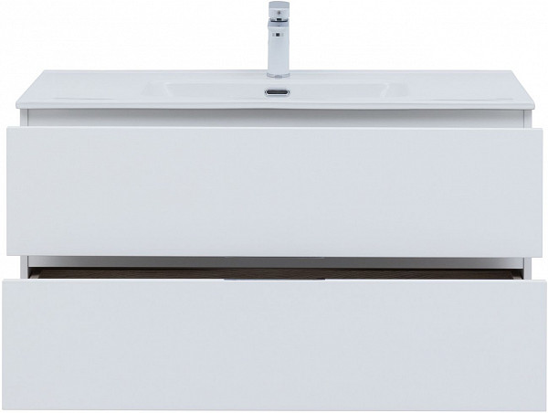 Тумба под раковину Aquanet Алвита New 100 2 ящика, белый матовый 00277518