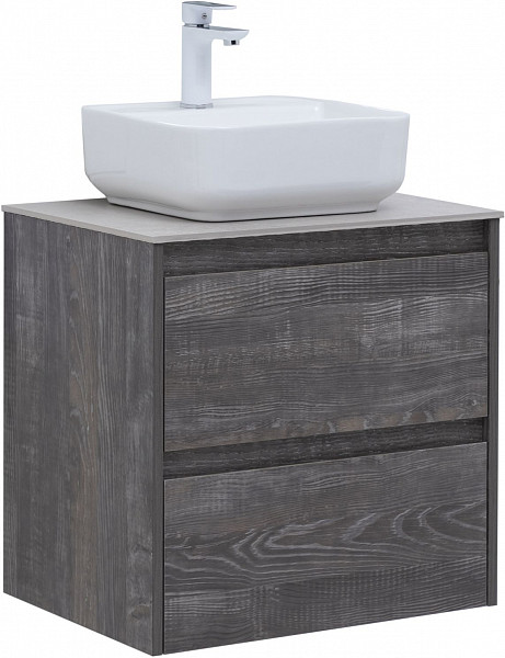 Тумба под раковину Aquanet Nova Lite 60 дуб серый (2 ящика) 00287889