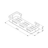 A7453122 Sense L Полка для душа прямая, черный