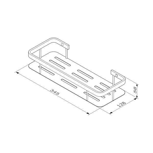 A7453122 Sense L Полка для душа прямая, черный