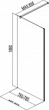 Боковая стенка Aquanet Cinetic AE12-F-80H190U-CT 800, прозрачное стекло AE12-F-80H190U-CT
