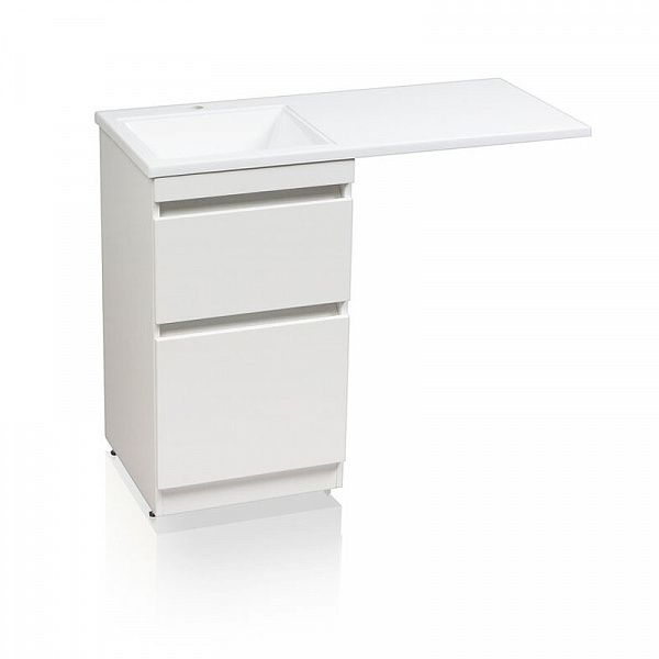 Тумба напольная "Даллас 110", Люкс белая, под раковину, PLUS, ЭМАЛЬ