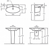 Подвесная раковина-столешница Jacob Delafon Presquile 80х46 см E4437-00
