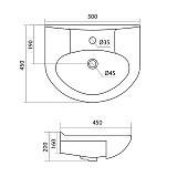 Полукруглая раковина Santek Канны 50 1WH110243