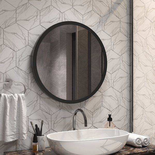 Зеркало Континент "Infiniti Black Led" D 600 с датчиком движения