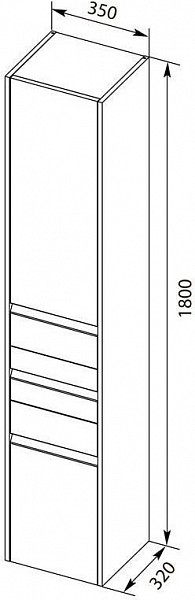 Шкаф-пенал для ванной Aquanet Палермо 35 L белый глянец 00237410