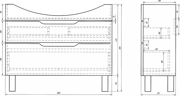 Тумба для комплекта Dreja.Eco Лагуна Plus 105 см 99.0108