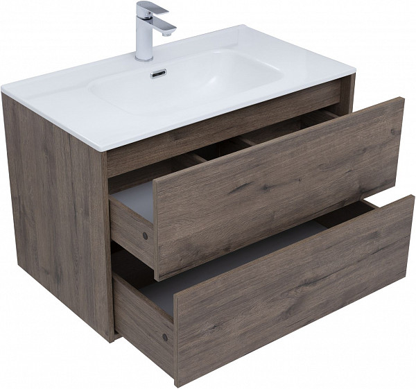 Тумба под раковину Aquanet Lino 80 (Flat) дуб веллингтон 00287543