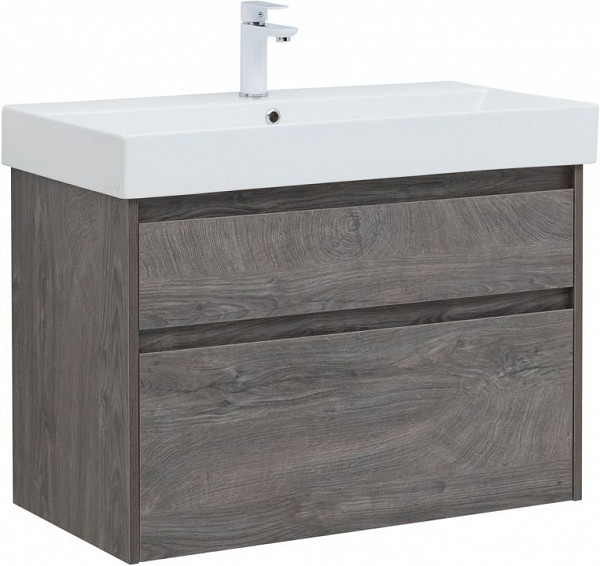 Тумба под раковину Aquanet Nova Lite 85 дуб рошелье, 2 ящика 00249937