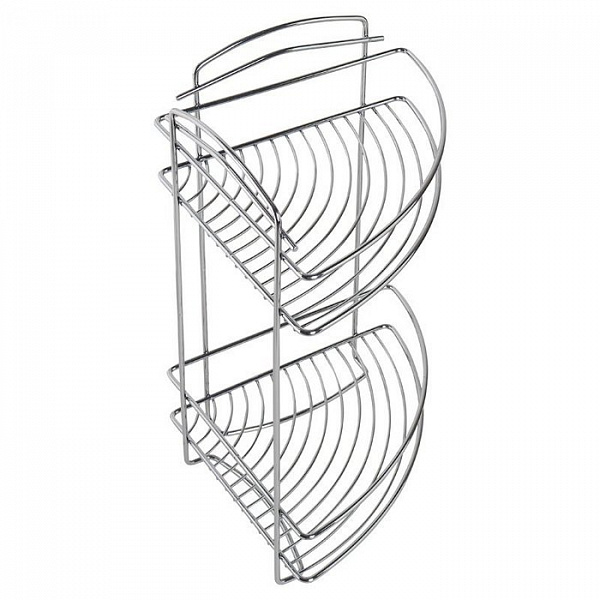 Полка двухъярусная угловая, проволока стальная, 09, Milardo, 209WC20M44