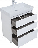 Тумба под раковину Aquanet Nova Lite 75 белый глянец (3 ящика) 00302472