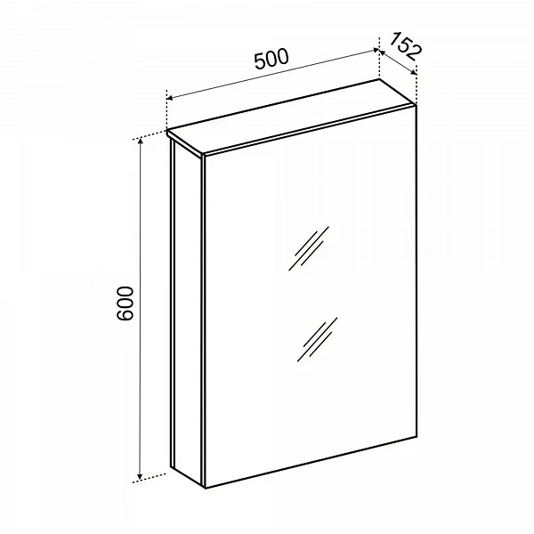 Зеркальный шкаф Emmy Вэла (Левый) 50х60