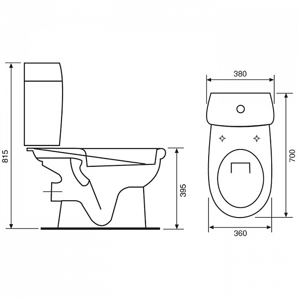 Унитаз-компакт ВЕРОНА, г/в, 2-реж, сид. DP (КЕРАМИН)