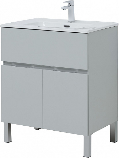 Тумба под раковину Aquanet Алвита New 70 1 ящик, 2 дверцы, серый 00303899