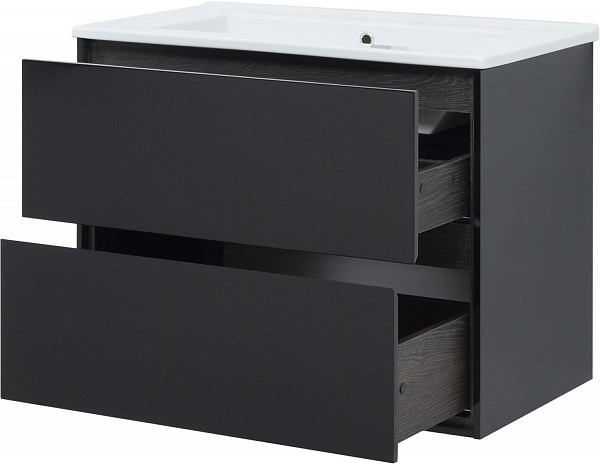 Тумба под раковину Aquanet Милан 85 черный глянец 00316703