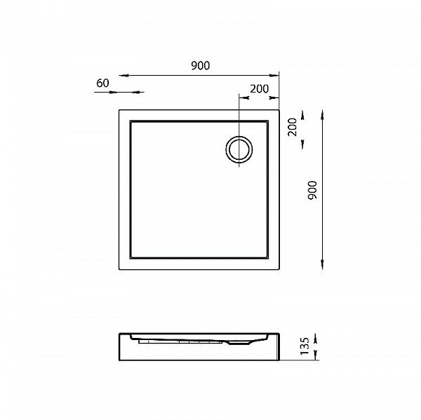 Душевой поддон Santek Палермо 90х90 квадратный белый 1WH302476
