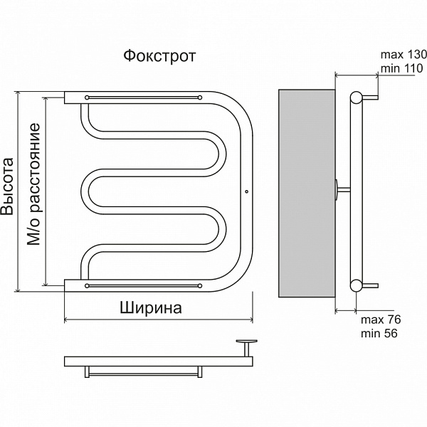 Полотенцесушитель водяной Terminus  Фокстрот 600х600