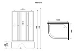 Душ.каб. NG-7310-14R (1200х800х2150) высокий поддон(40см) стекло МАТОВОЕ 4 места