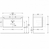 Тумба для раковины Kerama Marazzi Buongiorno 100 см BGP.100.1+1\WHT