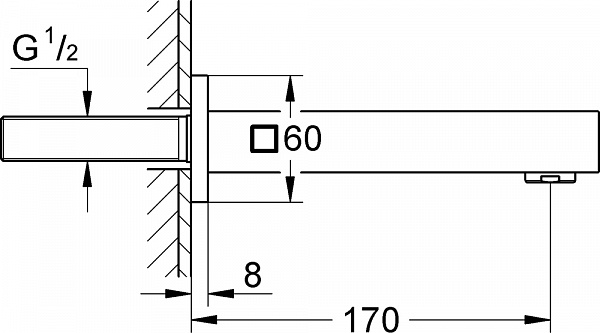 Излив для ванны Grohe Universal Cube 13303000