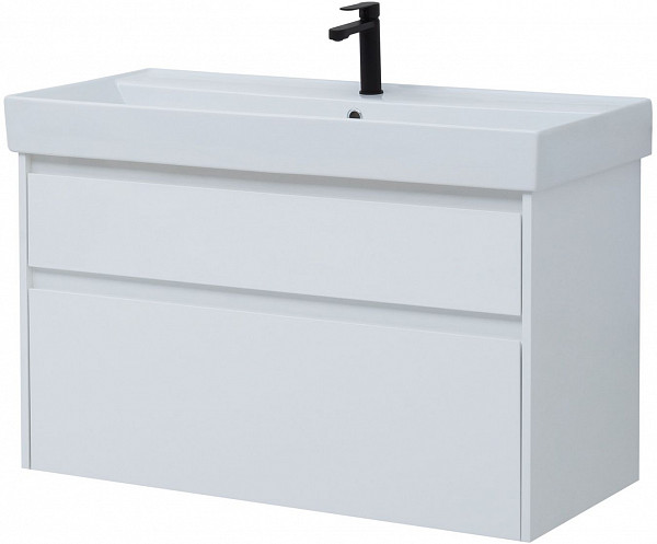 Тумба под раковину Aquanet Nova Lite 100 белый (2 ящика) 00242581
