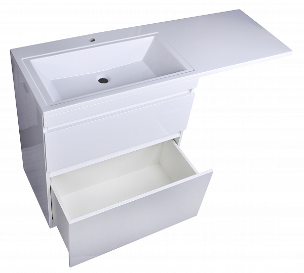 Тумба напольная "Даллас 150", 2 ящика, Люкс белая, под раковину, PLUS СС-00002303