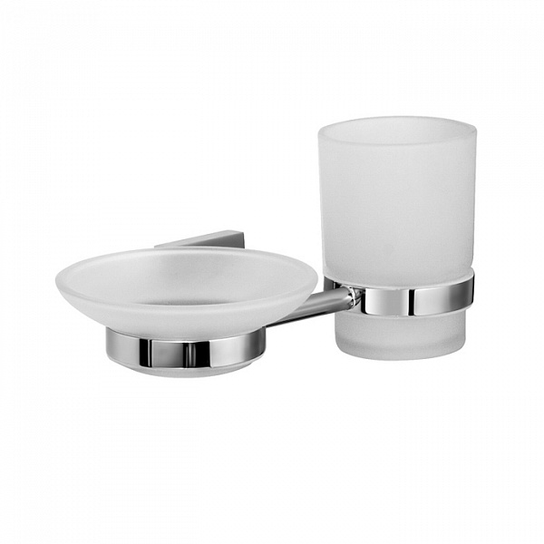 Подстаканник и мыльница, матовое стекло, латунь,  Edifice, IDDIS, EDIMBG0i57