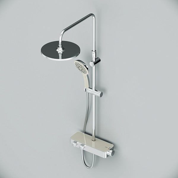 F0750A400 Inspire V2.0, душевая система, набор: см-ль д/душа с термостатом, верхний душ d 250 мм, ру