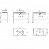 Тумба под раковину Kerama Marazzi Plaza Next 100 см PL.N.100.01\BLK.M