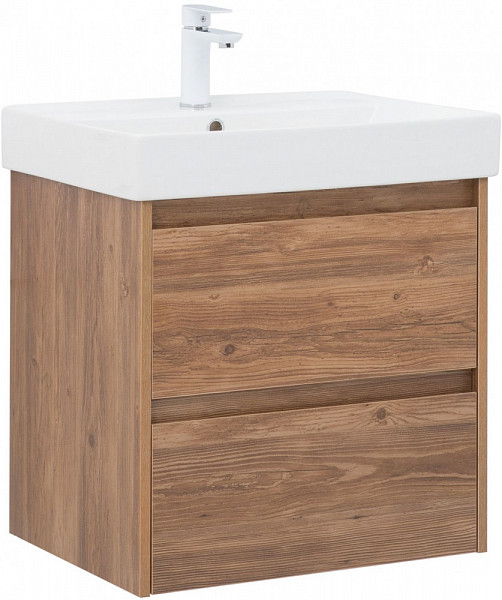 Тумба под раковину Aquanet Nova Lite 60 дуб шоколадный (2 ящика) 00287879