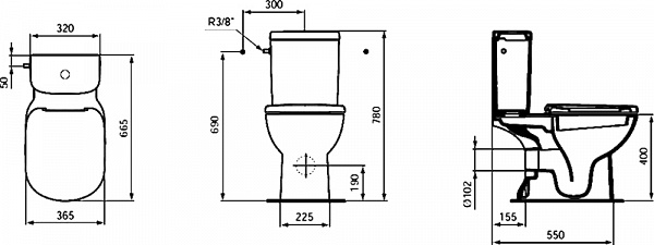 Унитаз-компакт напольный Ideal Standard Tempo T331201