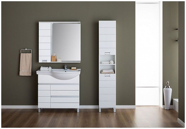 Шкаф-пенал для ванной Aquanet Доминика 35 белый 00170802