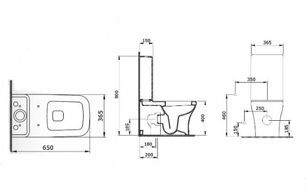 Чаша унитаза-компакт Bocchi Scala Arch 1133-019-0129 красная