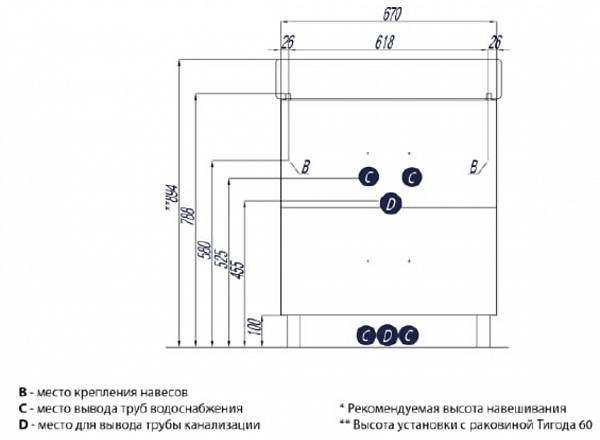 Тумба под раковину Акватон Америна 67 см 1A169301AM430