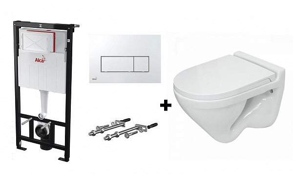 Комплект Инсталляция для унитазов AlcaPlast Sadromodul, клавиша смыва AlcaPlast THIN и Унитаз Sanita Luxe Attica SL DM