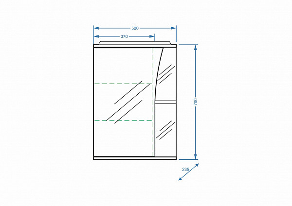 Зеркало-шкаф "Винчи 50/С", левое