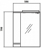 Зеркало-шкаф Акватон Онда 59x80 1A009802ON01L левый с подсветкой