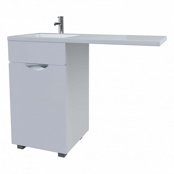 Тумба напольная "Кэтрин 50", 2 ящ., ст/м., корзина, белая, Kamilla 110