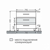 Тумба под раковину Омега 80 напольная Санта 207014л