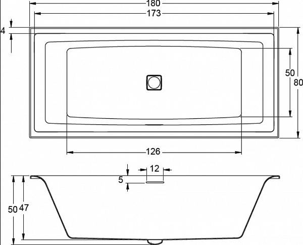 Акриловая ванна Riho Still Square 180х80 LED B099005005