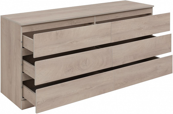 Комод Aquanet Сканди 1600x480 Дуб эдгрейн (6 ящиков) 00302547