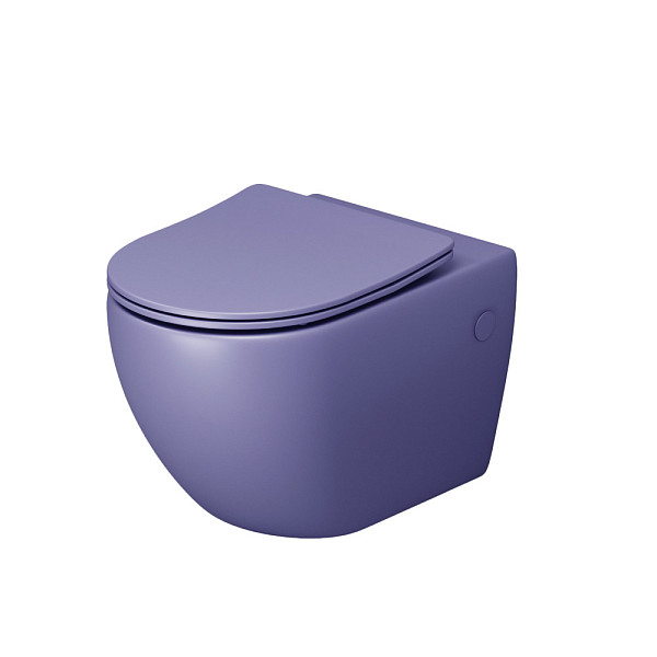 Унитаз GR-4411LIMS Color (550*365*395) ФИОЛЕТОВЫЙ МАТОВЫЙ подвесной БЕЗОБОДКОВЫЙ